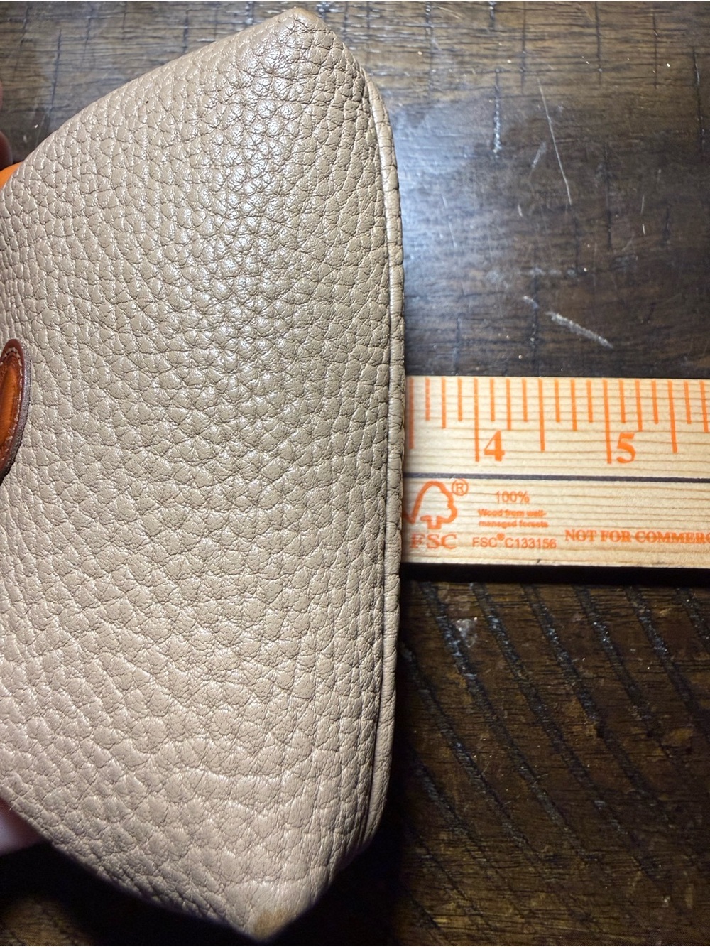 Vintage Dooney & Bourke Coin Purse Kiss Lock AWL Leather Duck Logo Taupe - Picture 10 of 10